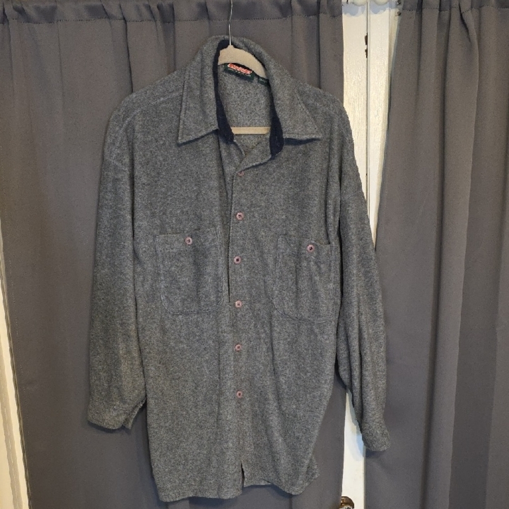Coleman Men's Gray Shacket Shirt Fleecy Pockets Buttons XL GUC READ‎
